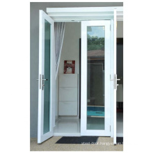 2018 hot sale aluminum casement/hinged/french door with half glass and hale aluminum panel